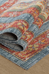 Antik 1111 Klasik Vintage Eskitme Salon Halısı Renkli Retro Mutfak Halısı Tozumaz İnce Makine Halısı