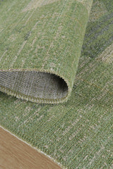 Antik 1114 Klasik Vintage Eskitme Salon Halısı Yeşil Retro Mutfak Halısı Tozumaz İnce Makine Halısı