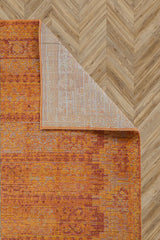 Antik 1115 Klasik Vintage Eskitme Salon Halısı Turuncu Retro Mutfak Halısı Tozumaz İnce Makine Halısı