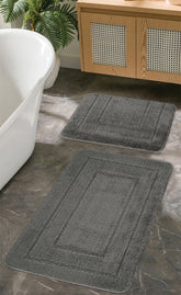 Doğal Kaymaz Taban Banyo Paspas Seti Uzun Ömürlü Yumuşak Dokulu Su Emici Yıkanabilir Çerçeve Set 50x80-50x40