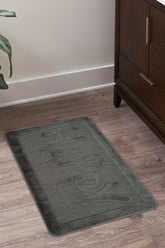 Doğal Kaymaz Taban Banyo Paspas Uzun Ömürlü Yumuşak Dokulu Su Emici Yıkanabilir Yazılı Paspas Happy 60x100