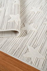 Bercario Kids 9271 Yıldızlı Hayvan Figürlü Yuvarlak Dokuma Çocuk Odası Halısı Yumuşak Bebek Odası Halısı