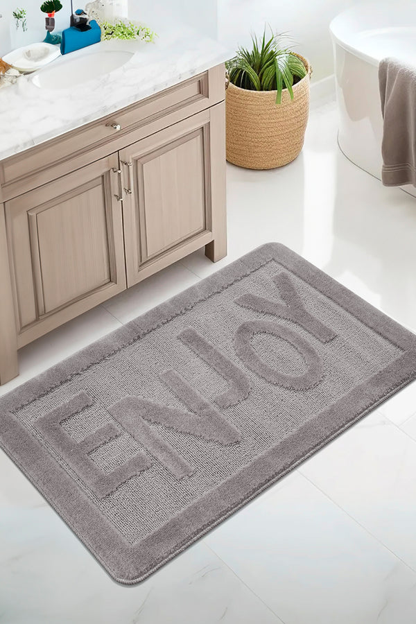 Doğal Kaymaz Taban Banyo Paspas Uzun Ömürlü Yumuşak Dokulu Su Emici Yıkanabilir Enjoy 60x100