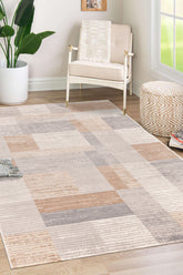 Konfor 4478 Bej Yumuşak Dokulu Salon Mutfak Koridor Oturma Odası Dokuma Makine Halısı