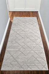 Konfor 4587 Gri Yumuşak Dokulu Salon Mutfak Koridor Oturma Odası Yolluk Halı Makine Halısı