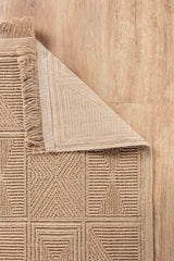 Natura 6661 %100 Doğal Jüt Kilim Bej Renkli Yumuşak Dokulu Şık Tasarımlı Kilim Modern Dokuma Kilim