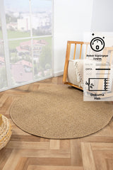 Rusticana 3101 Naturel Jüt Halı Modern Örme Yuvarlak Kilim