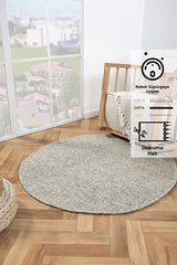 Rusticana 3103 Naturel Jüt Halı Modern Örme Yuvarlak Kilim
