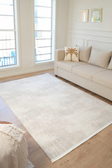 Vola 2909 Yumuşak Dokulu Modern Salon Mutfak Koridor Halısı Krem Tozumaz Makine Halısı
