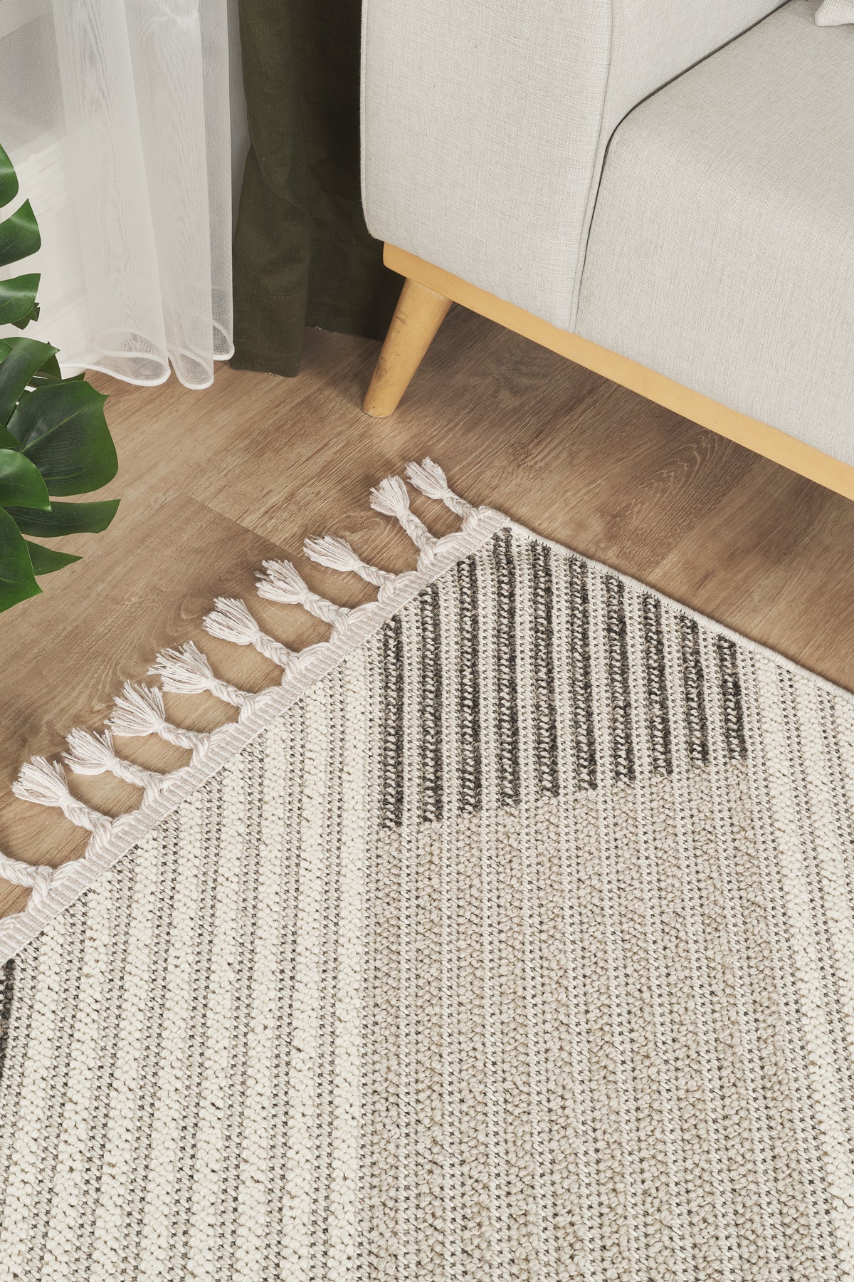 Beverly 2215 Krem Halı Iskandinav Bukle Hav Toz Vermez Halı Yolluk Salon Koridor Oturma Odası Halısı