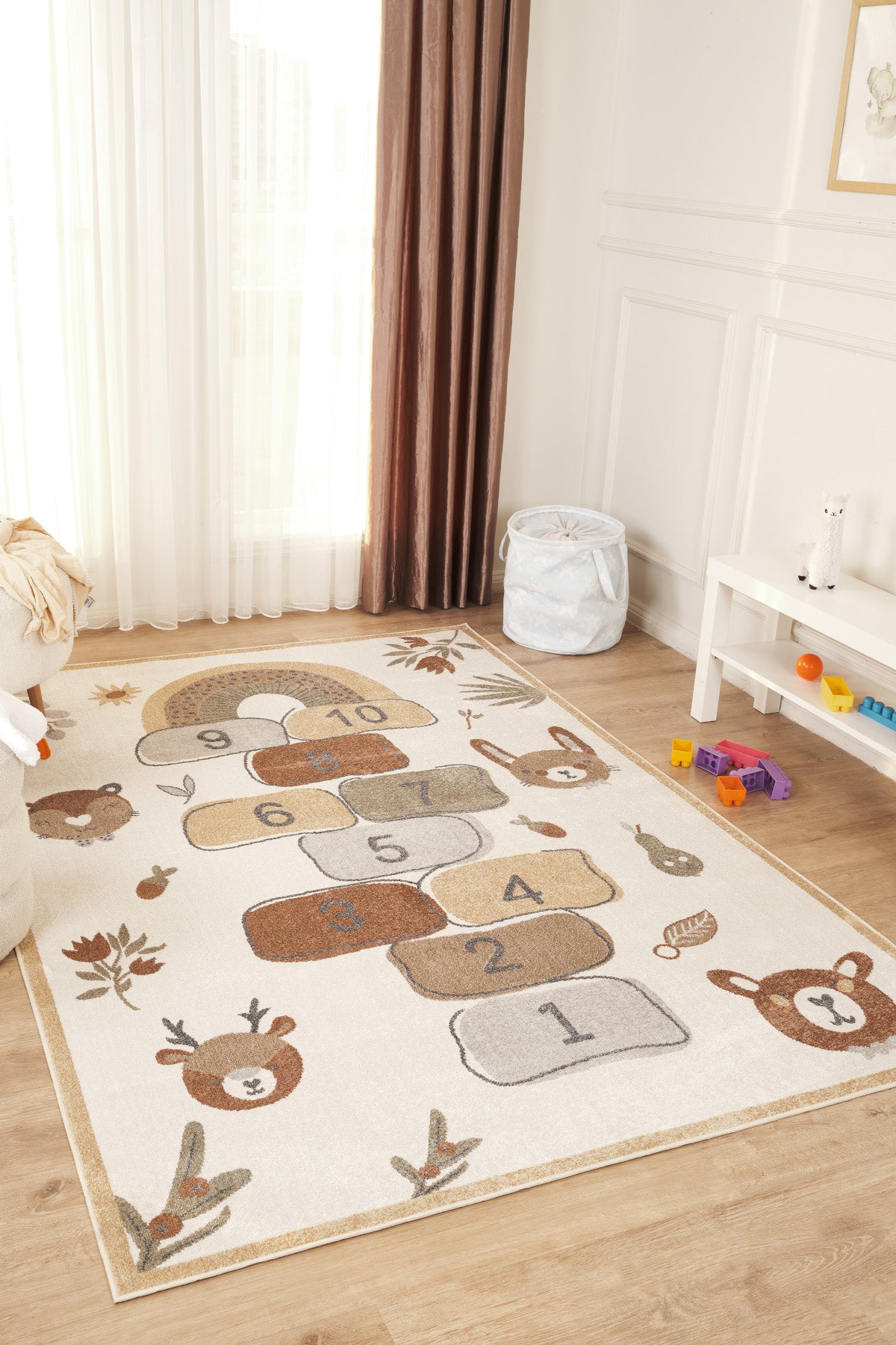 Bohem Kids Seksek Çok Renkli Yumuşak Dokulu Çocuk Odası Halısı