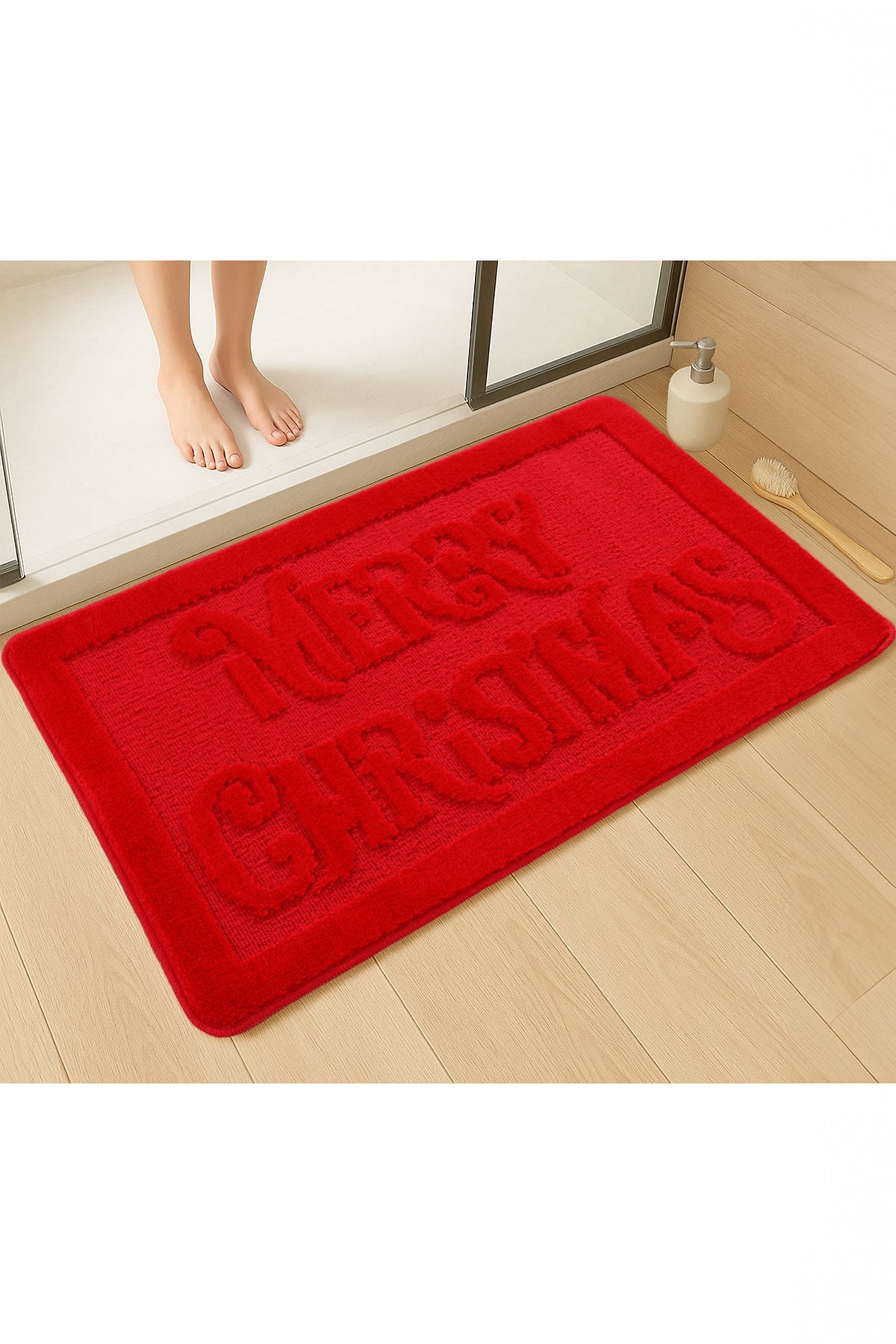 Doğal Kaymaz Taban Banyo Paspas Uzun Ömürlü Yumuşak Dokulu Su Emici Yıkanabilir Merry 60x100