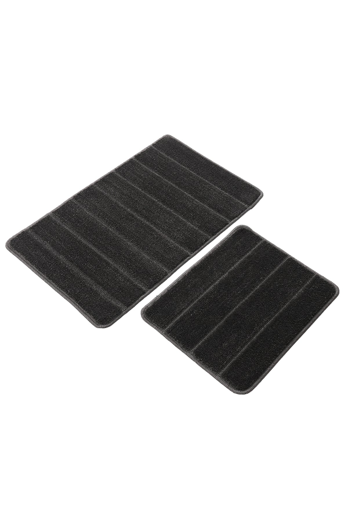Doğal Kaymaz Taban Banyo Paspas Set Yumuşak Dokulu Su Emici Yıkanabilir Yeni Çizgili Set 50x80-50x40