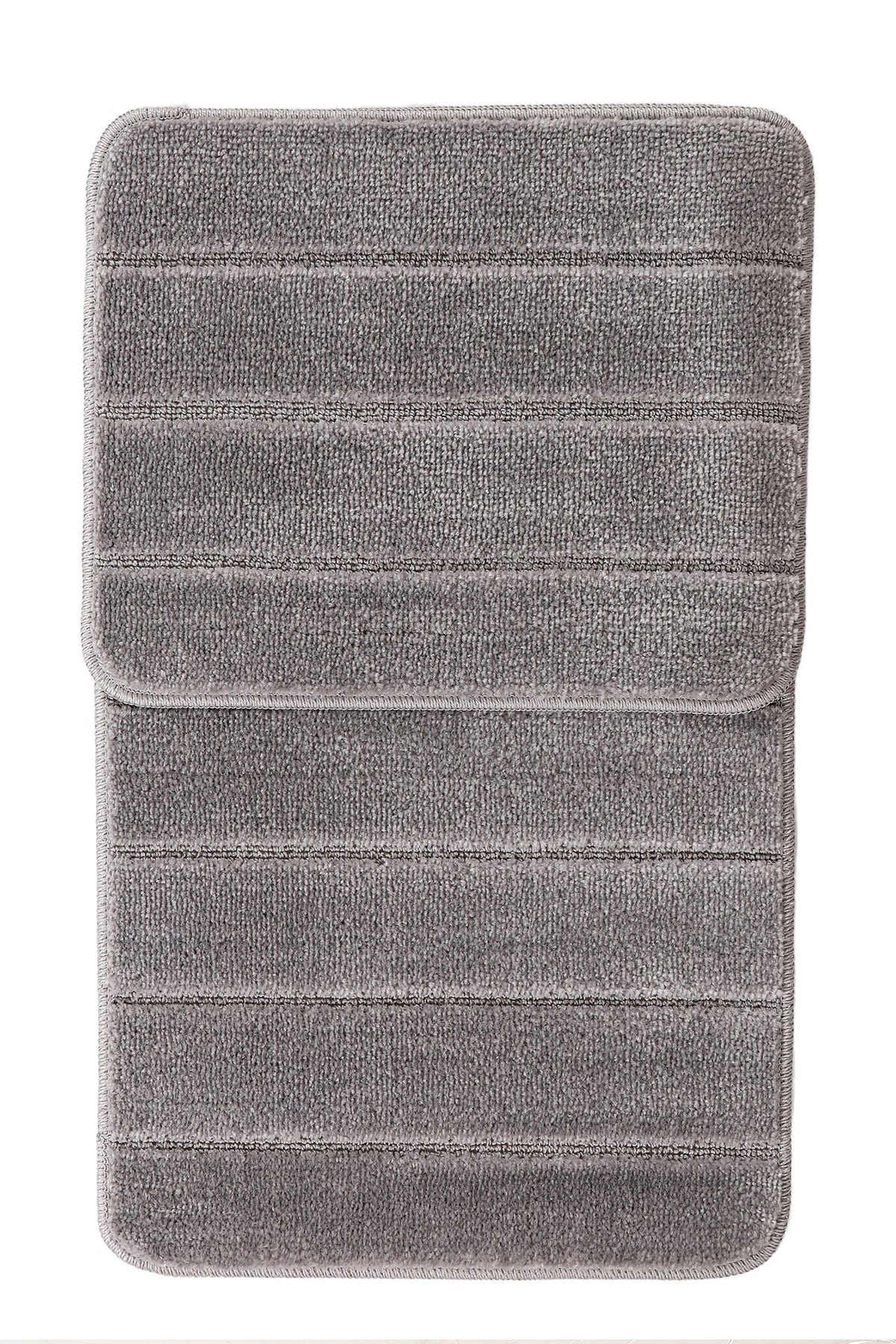 Doğal Kaymaz Taban Banyo Paspas Set Yumuşak Dokulu Su Emici Yıkanabilir Yeni Çizgili Set 50x80-50x40
