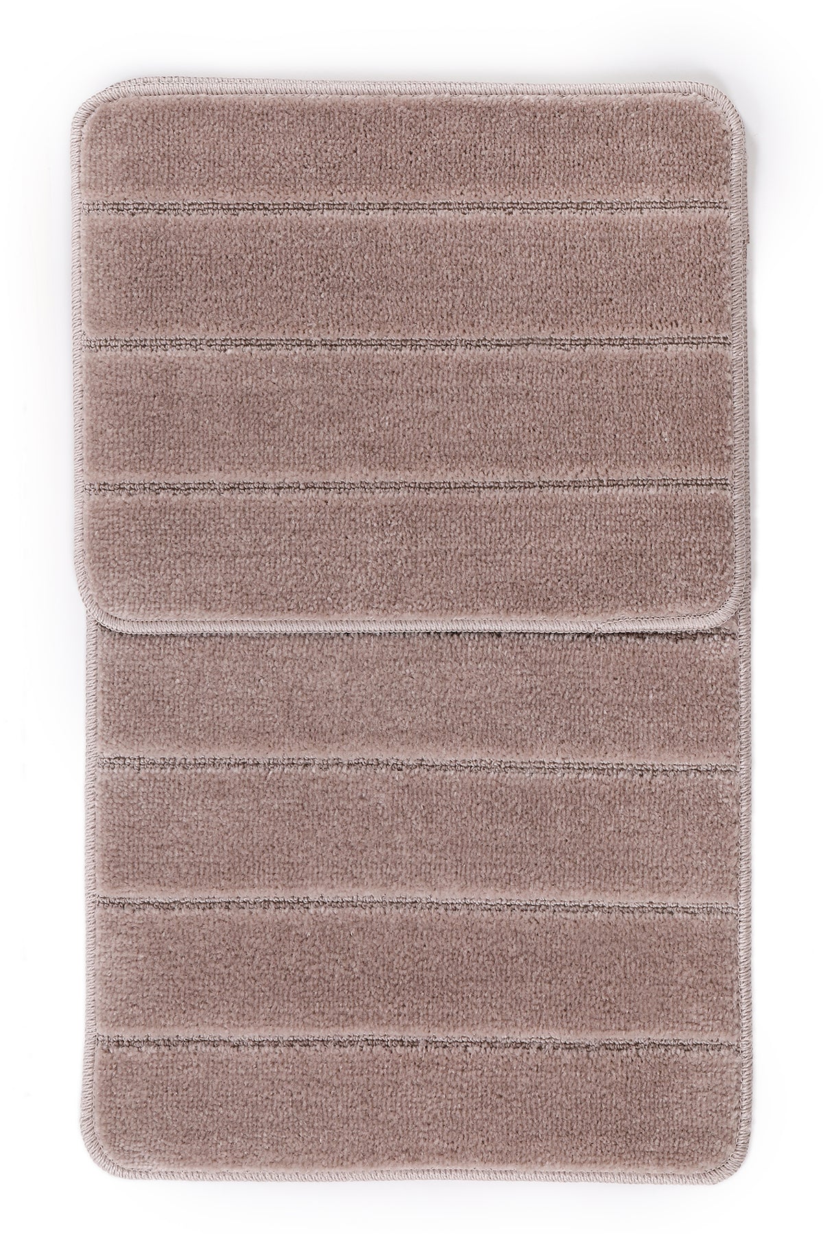 Doğal Kaymaz Taban Banyo Paspas Set Yumuşak Dokulu Su Emici Yıkanabilir Yeni Çizgili Set 50x80-50x40