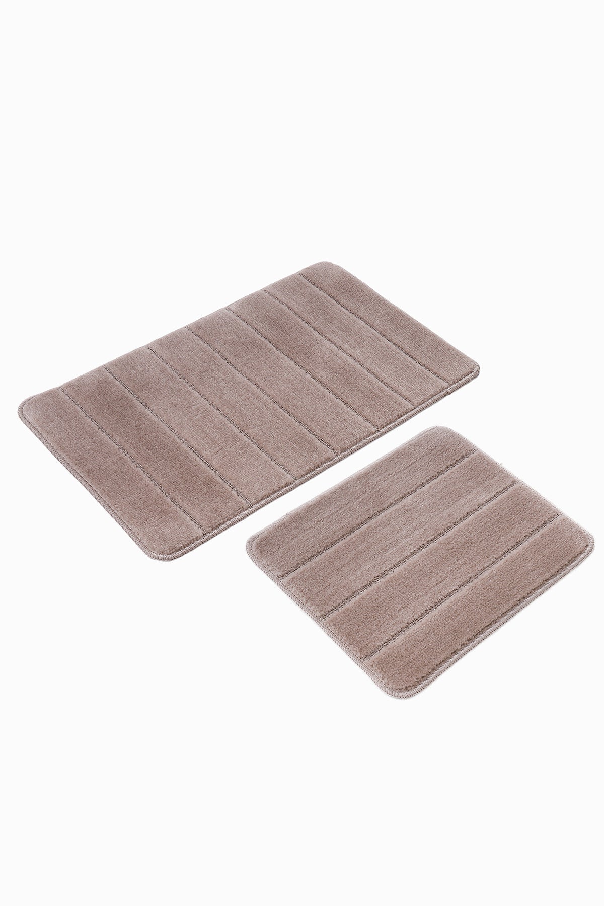 Doğal Kaymaz Taban Banyo Paspas Set Yumuşak Dokulu Su Emici Yıkanabilir Yeni Çizgili Set 50x80-50x40