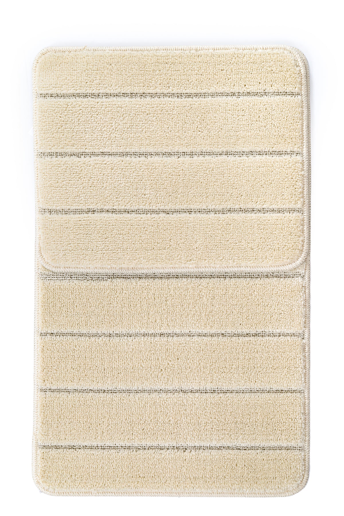 Doğal Kaymaz Taban Banyo Paspas Set Yumuşak Dokulu Su Emici Yıkanabilir Yeni Çizgili Set 50x80-50x40