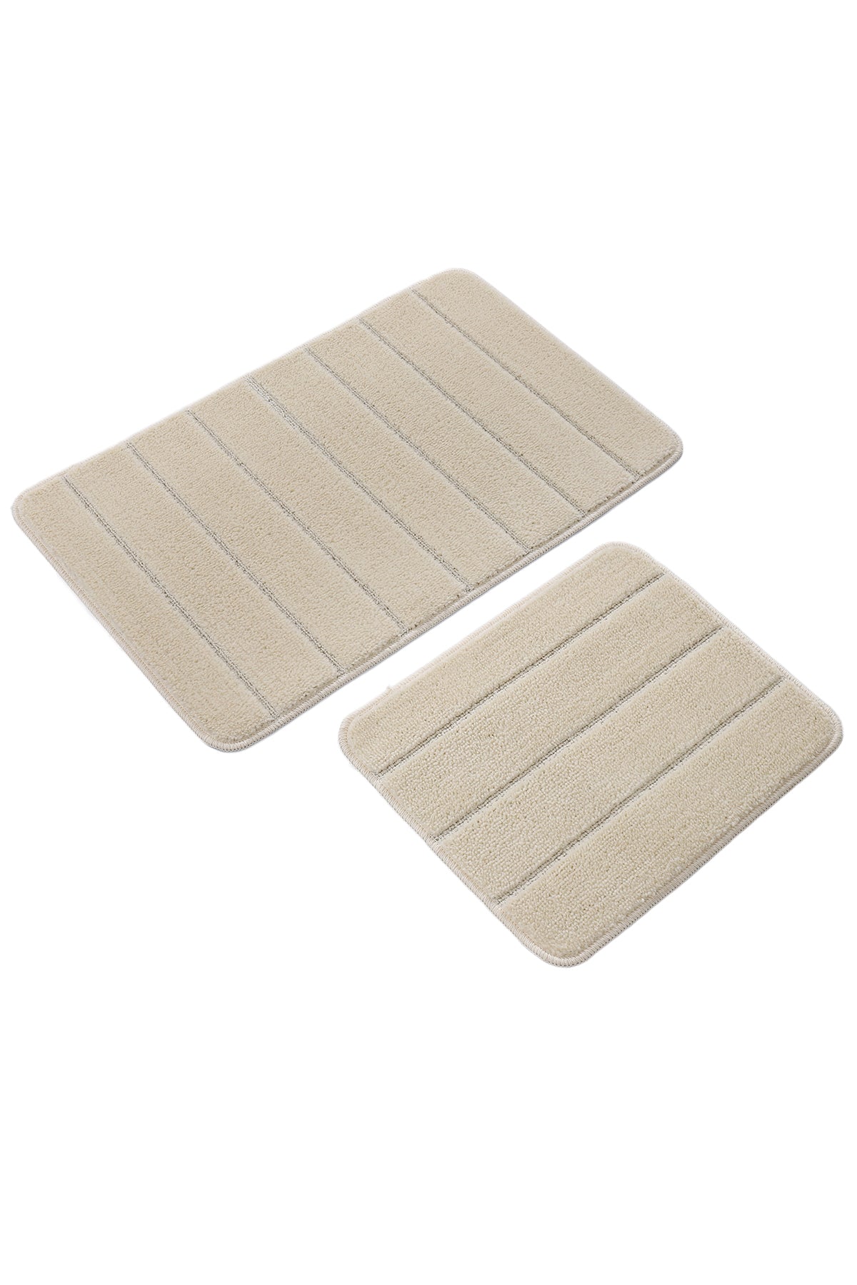 Doğal Kaymaz Taban Banyo Paspas Set Yumuşak Dokulu Su Emici Yıkanabilir Yeni Çizgili Set 50x80-50x40