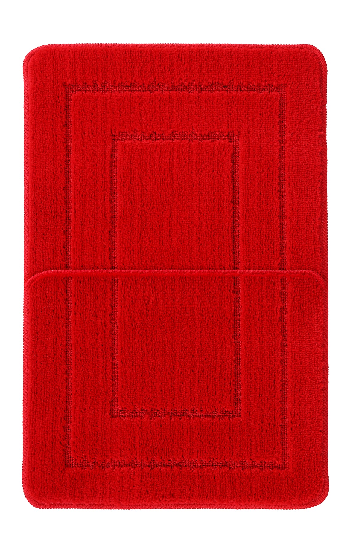 Doğal Kaymaz Taban Banyo Paspas Seti Uzun Ömürlü Yumuşak Dokulu Su Emici Yıkanabilir Çerçeve Set 50x80-50x40