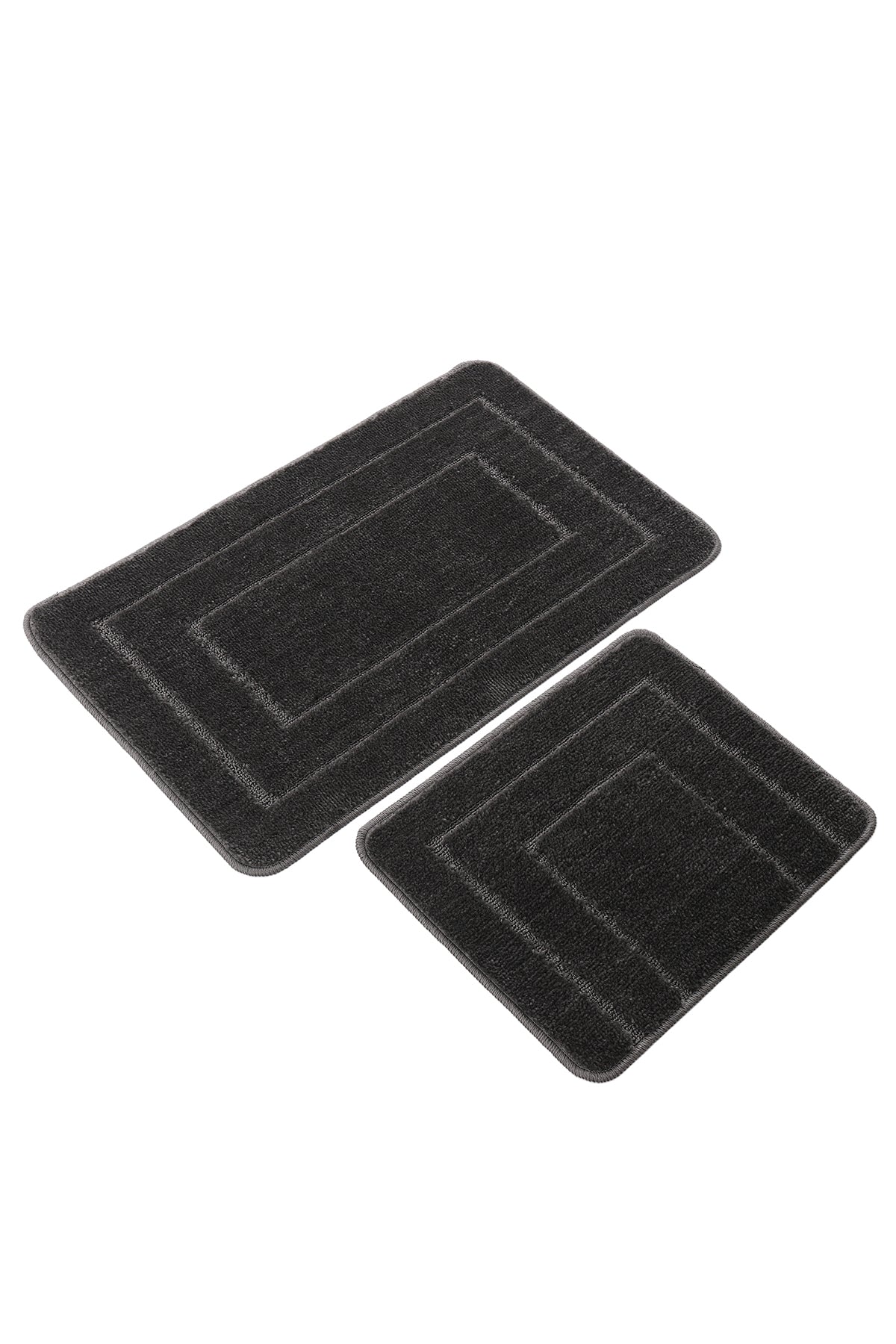 Doğal Kaymaz Taban Banyo Paspas Seti Uzun Ömürlü Yumuşak Dokulu Su Emici Yıkanabilir Çerçeve Set 50x80-50x40