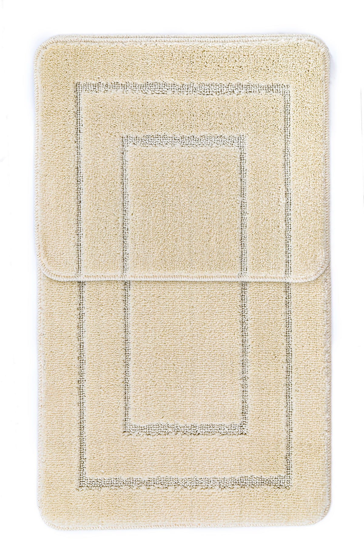 Doğal Kaymaz Taban Banyo Paspas Seti Uzun Ömürlü Yumuşak Dokulu Su Emici Yıkanabilir Çerçeve Set 50x80-50x40