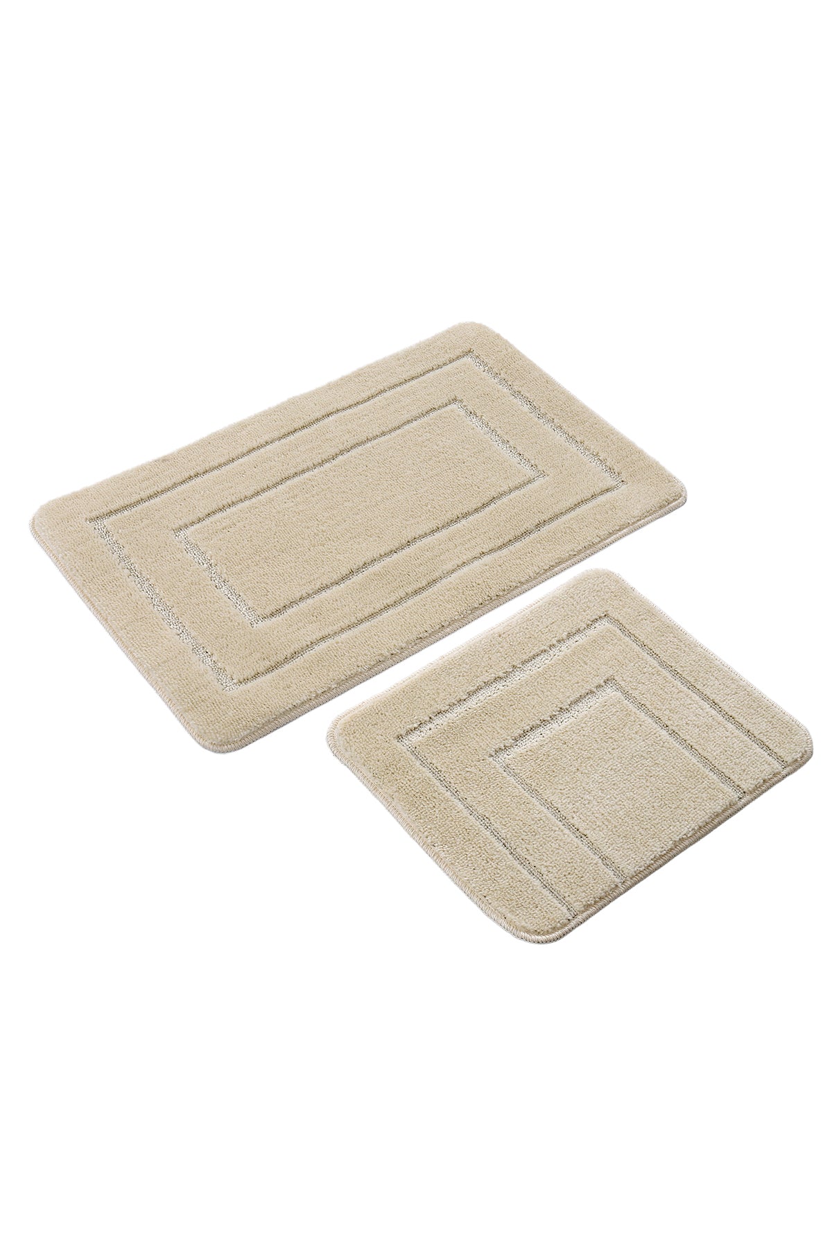 Doğal Kaymaz Taban Banyo Paspas Seti Uzun Ömürlü Yumuşak Dokulu Su Emici Yıkanabilir Çerçeve Set 50x80-50x40