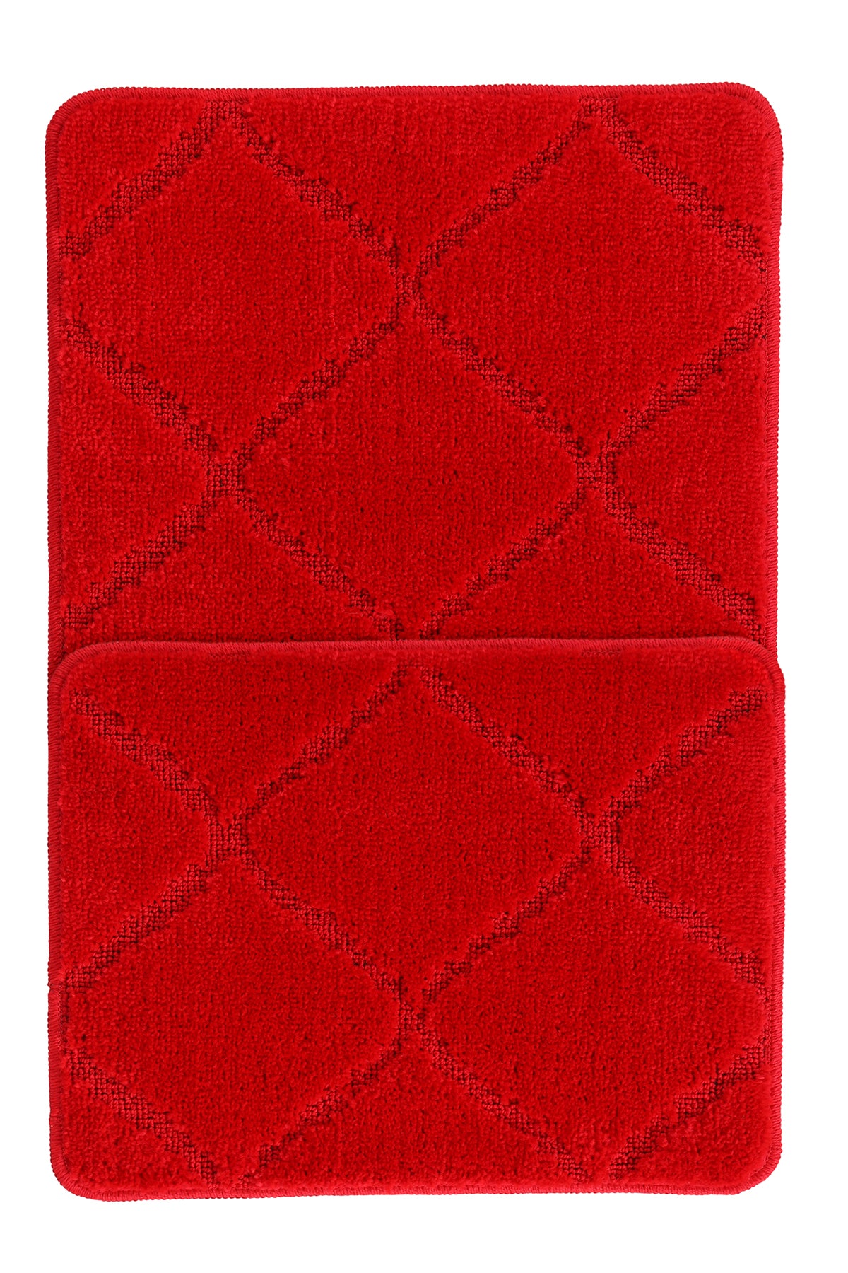 Doğal Kaymaz Taban Banyo Paspas Seti Uzun Ömürlü Yumuşak Dokulu Su Emici Yıkanabilir Çizgili Set 50x80-50x40