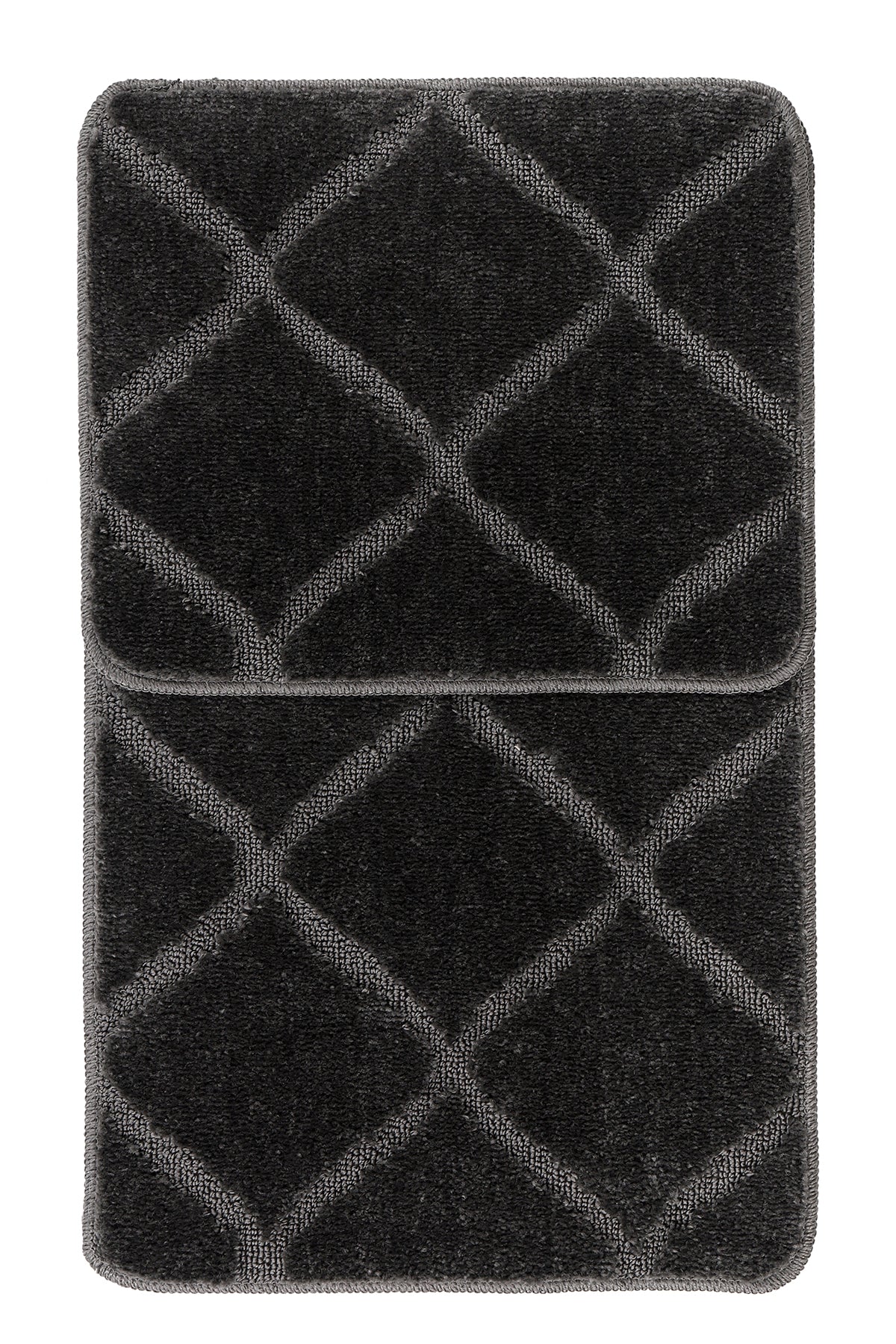 Doğal Kaymaz Taban Banyo Paspas Seti Uzun Ömürlü Yumuşak Dokulu Su Emici Yıkanabilir Çizgili Set 50x80-50x40