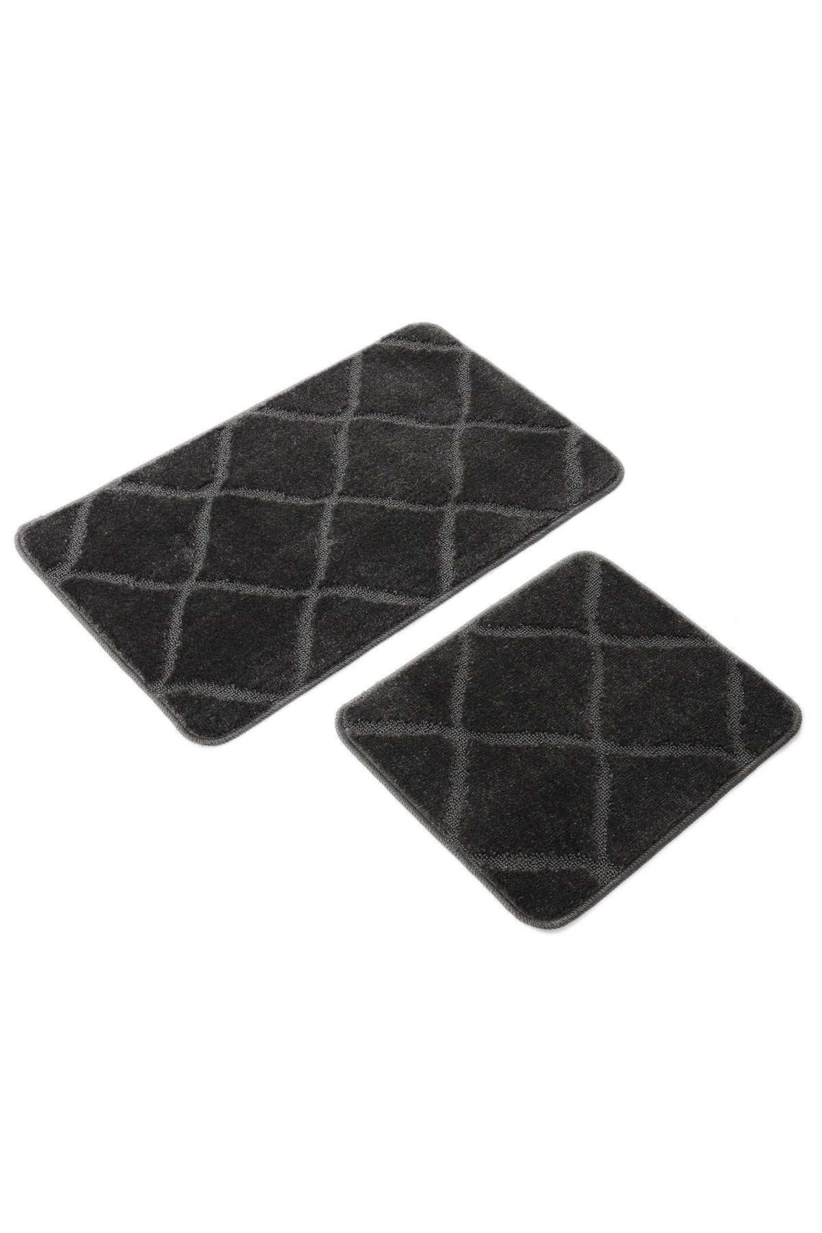 Doğal Kaymaz Taban Banyo Paspas Seti Uzun Ömürlü Yumuşak Dokulu Su Emici Yıkanabilir Çizgili Set 50x80-50x40