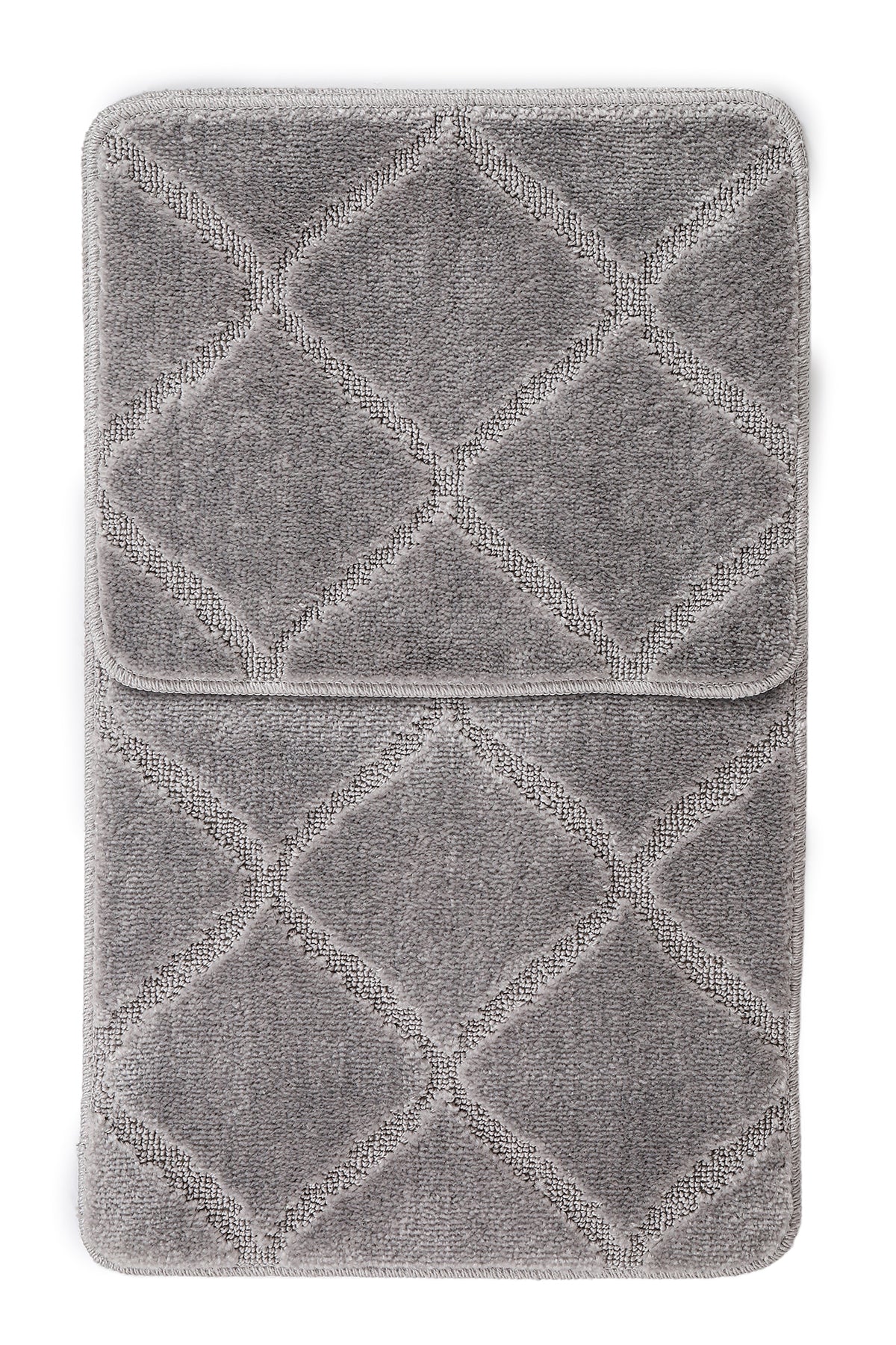 Doğal Kaymaz Taban Banyo Paspas Seti Uzun Ömürlü Yumuşak Dokulu Su Emici Yıkanabilir Çizgili Set 50x80-50x40