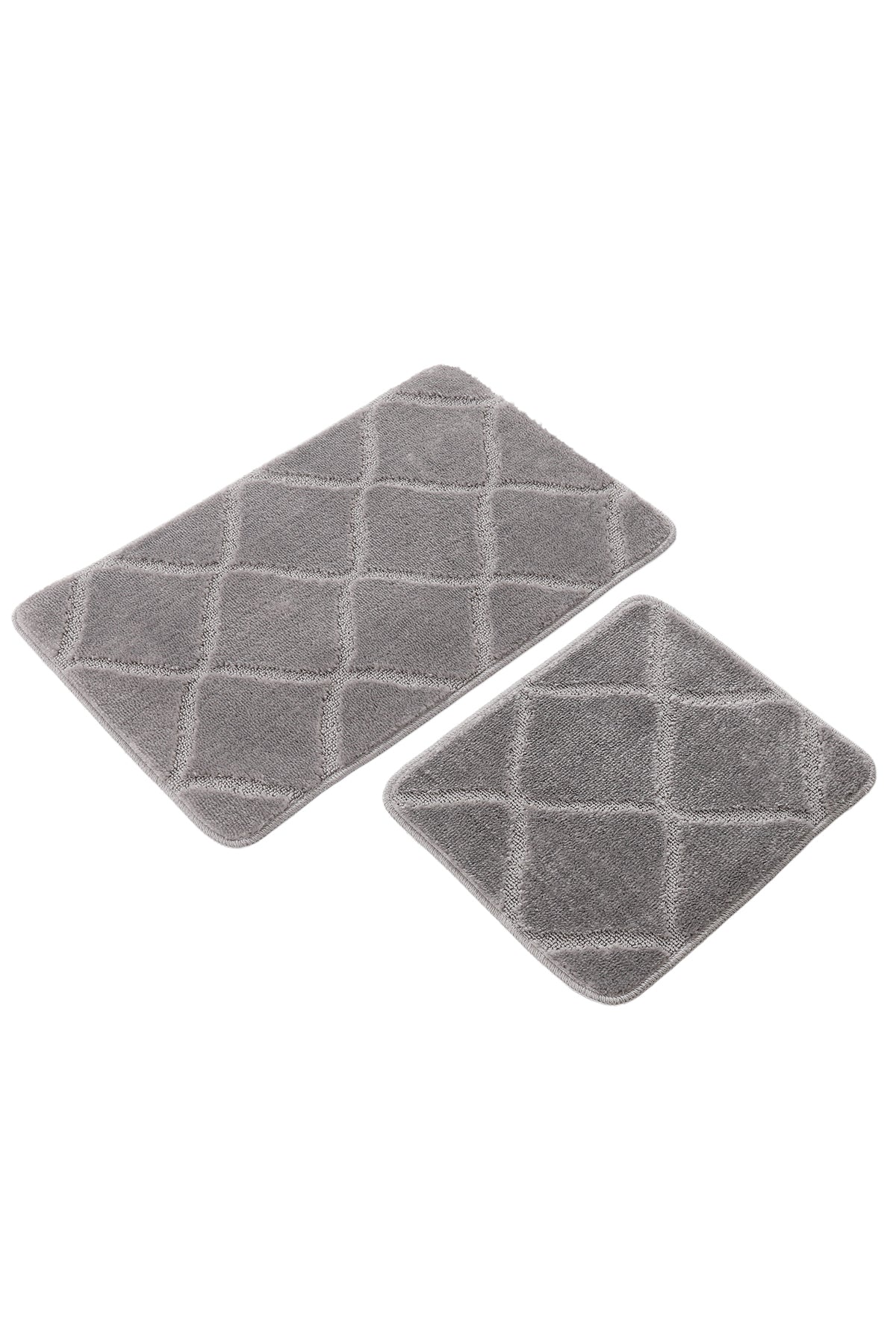 Doğal Kaymaz Taban Banyo Paspas Seti Uzun Ömürlü Yumuşak Dokulu Su Emici Yıkanabilir Çizgili Set 50x80-50x40