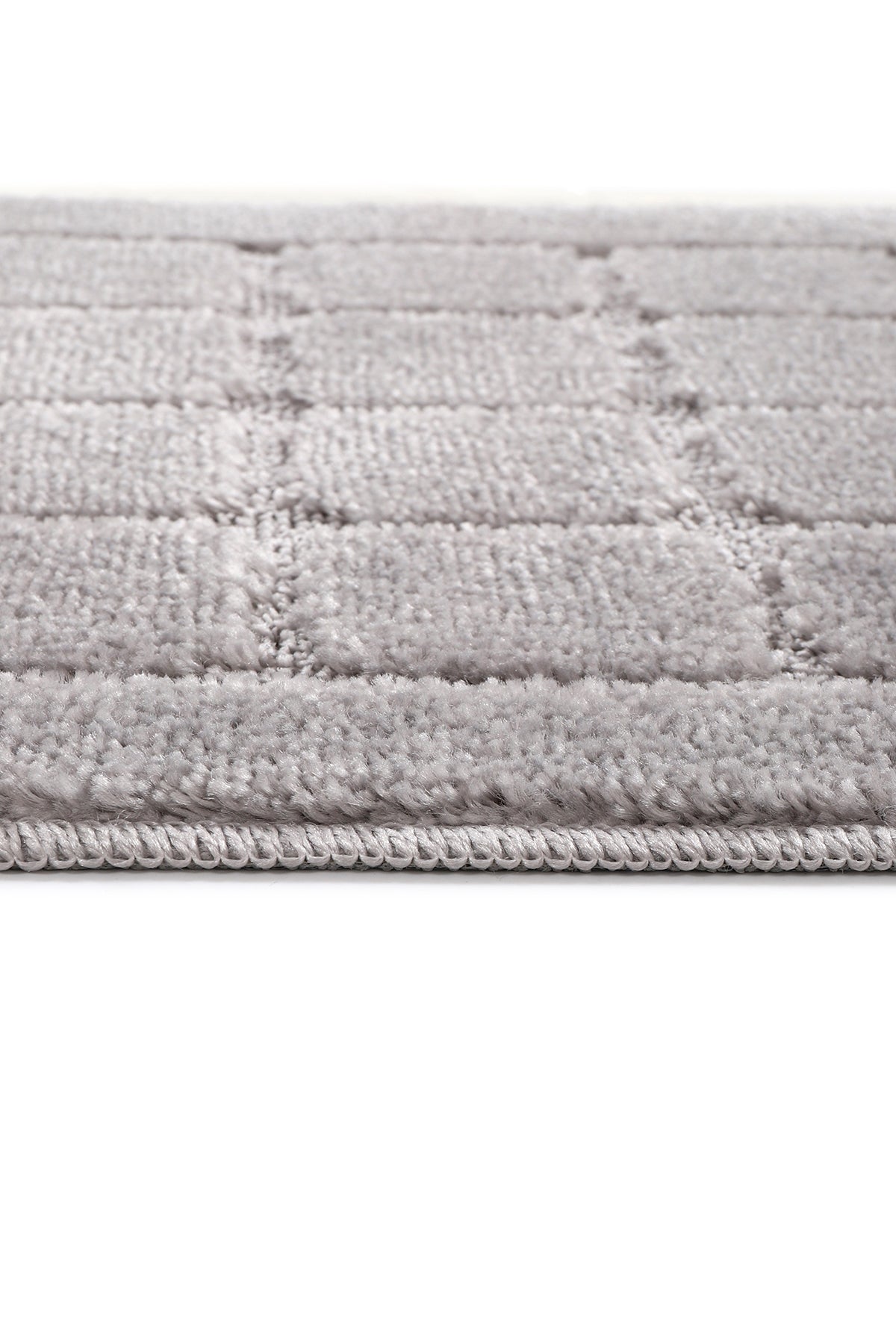 Doğal Kaymaz Taban Banyo Paspas Seti Uzun Ömürlü Yumuşak Dokulu Su Emici Yıkanabilir Kareli Set 50x80-50x40
