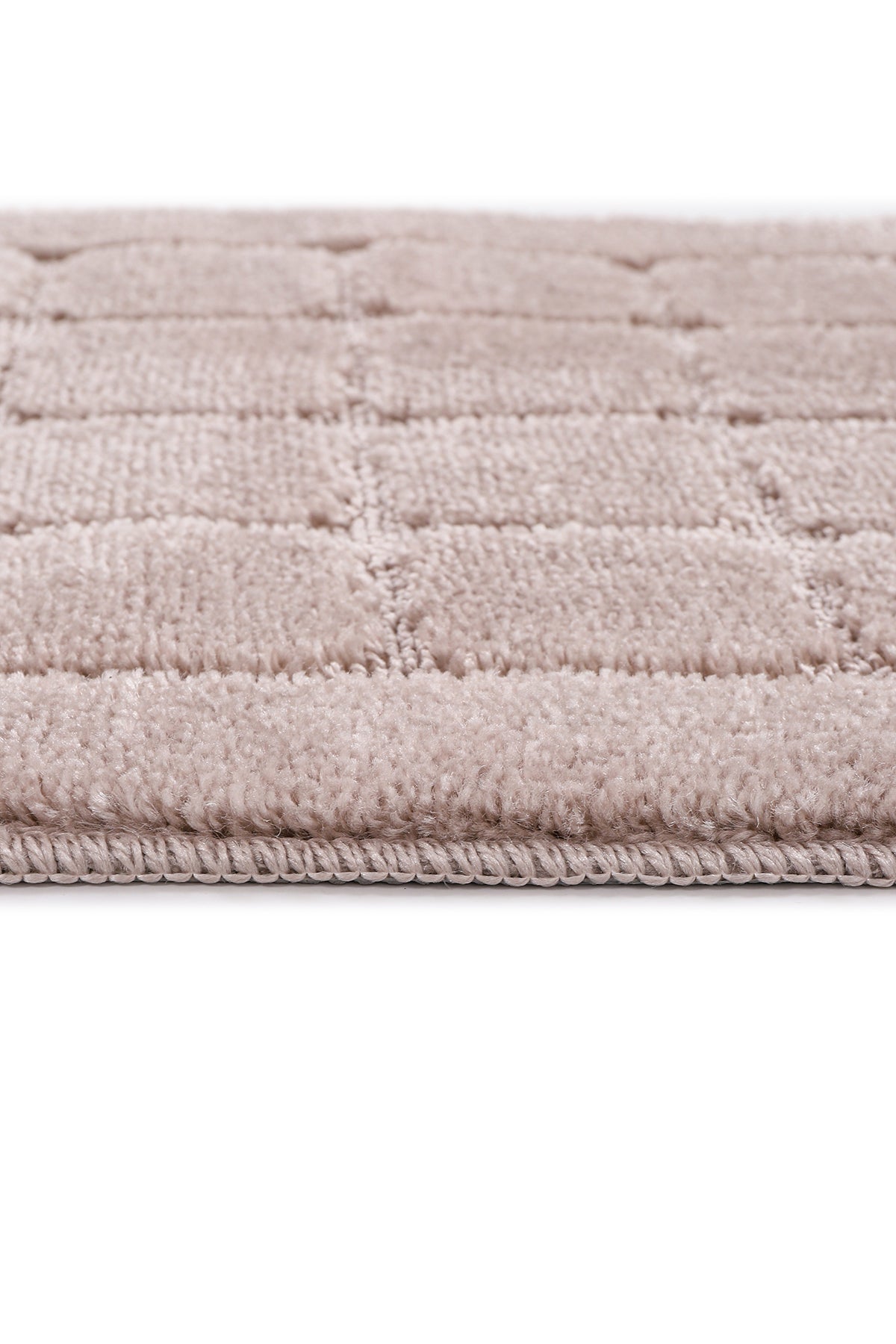 Doğal Kaymaz Taban Banyo Paspas Seti Uzun Ömürlü Yumuşak Dokulu Su Emici Yıkanabilir Kareli Set 50x80-50x40