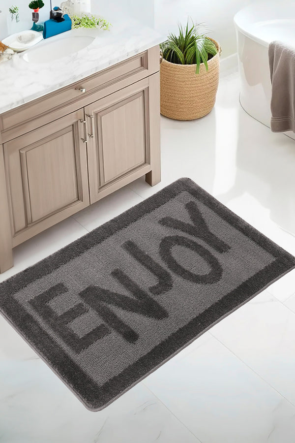 Doğal Kaymaz Taban Banyo Paspas Uzun Ömürlü Yumuşak Dokulu Su Emici Yıkanabilir Enjoy 60x100