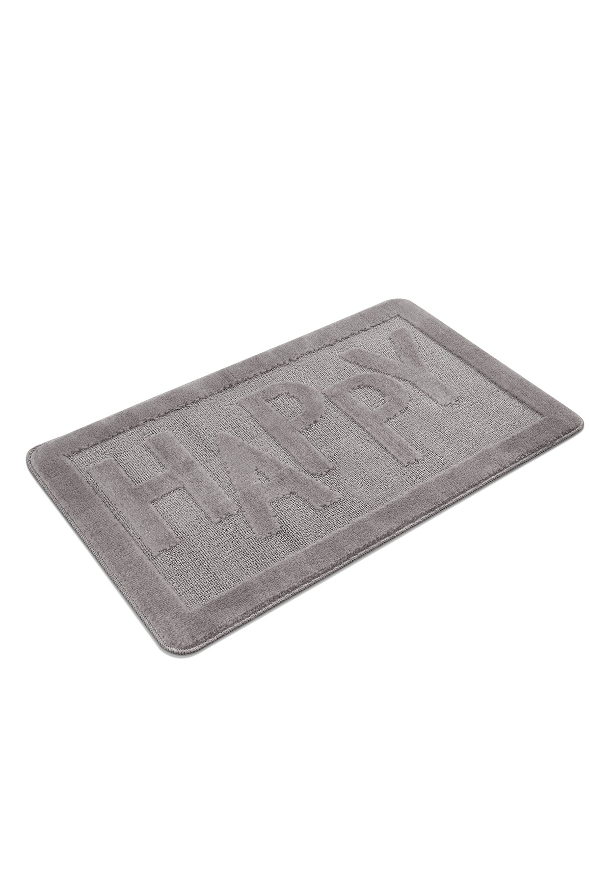 Doğal Kaymaz Taban Banyo Paspas Uzun Ömürlü Yumuşak Dokulu Su Emici Yıkanabilir Happy 60x100