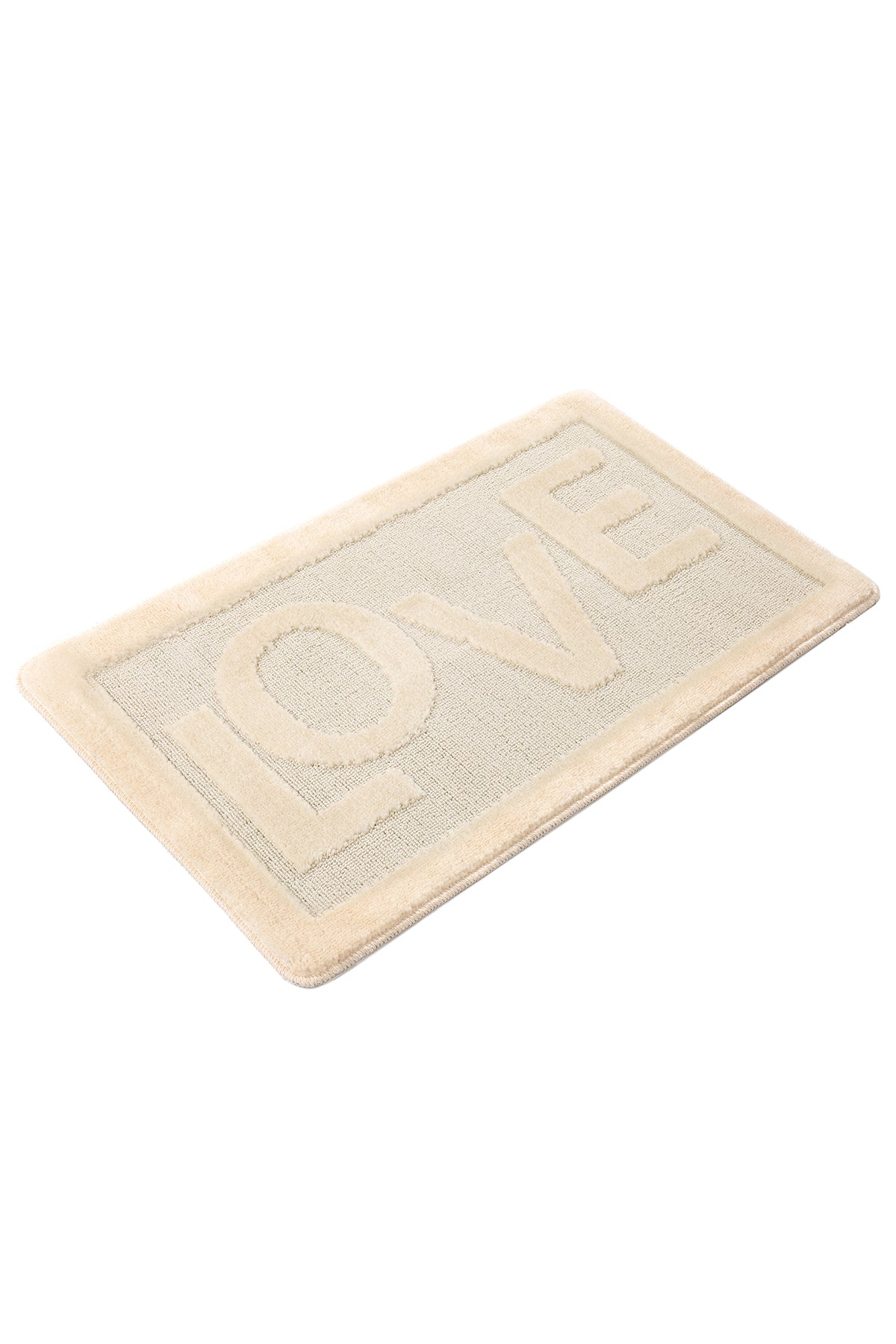 Doğal Kaymaz Taban Banyo Paspas Uzun Ömürlü Yumuşak Dokulu Su Emici Yıkanabilir Love 60x100