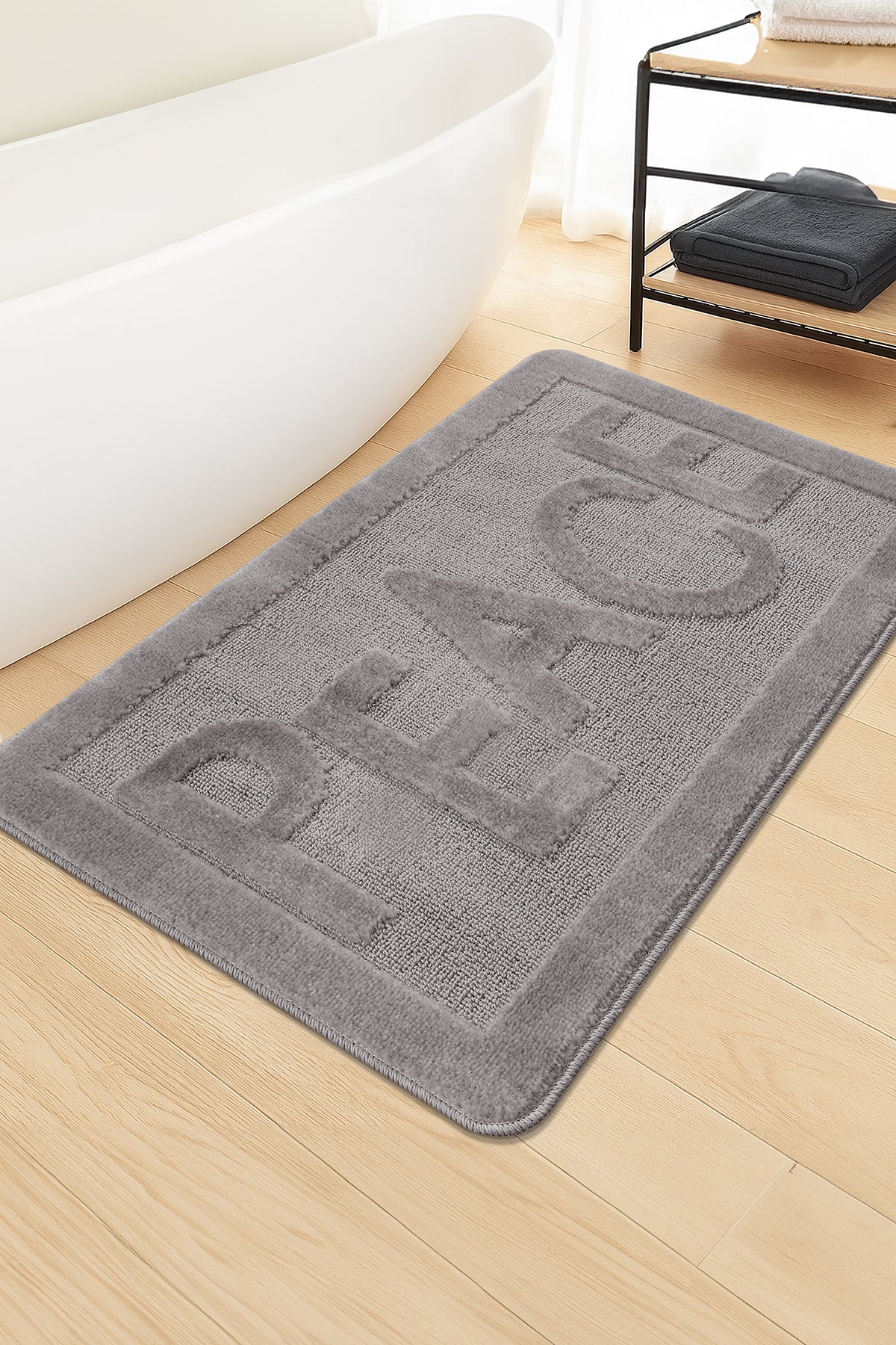 Doğal Kaymaz Taban Banyo Paspas Uzun Ömürlü Yumuşak Dokulu Su Emici Yıkanabilir Peace 60x100