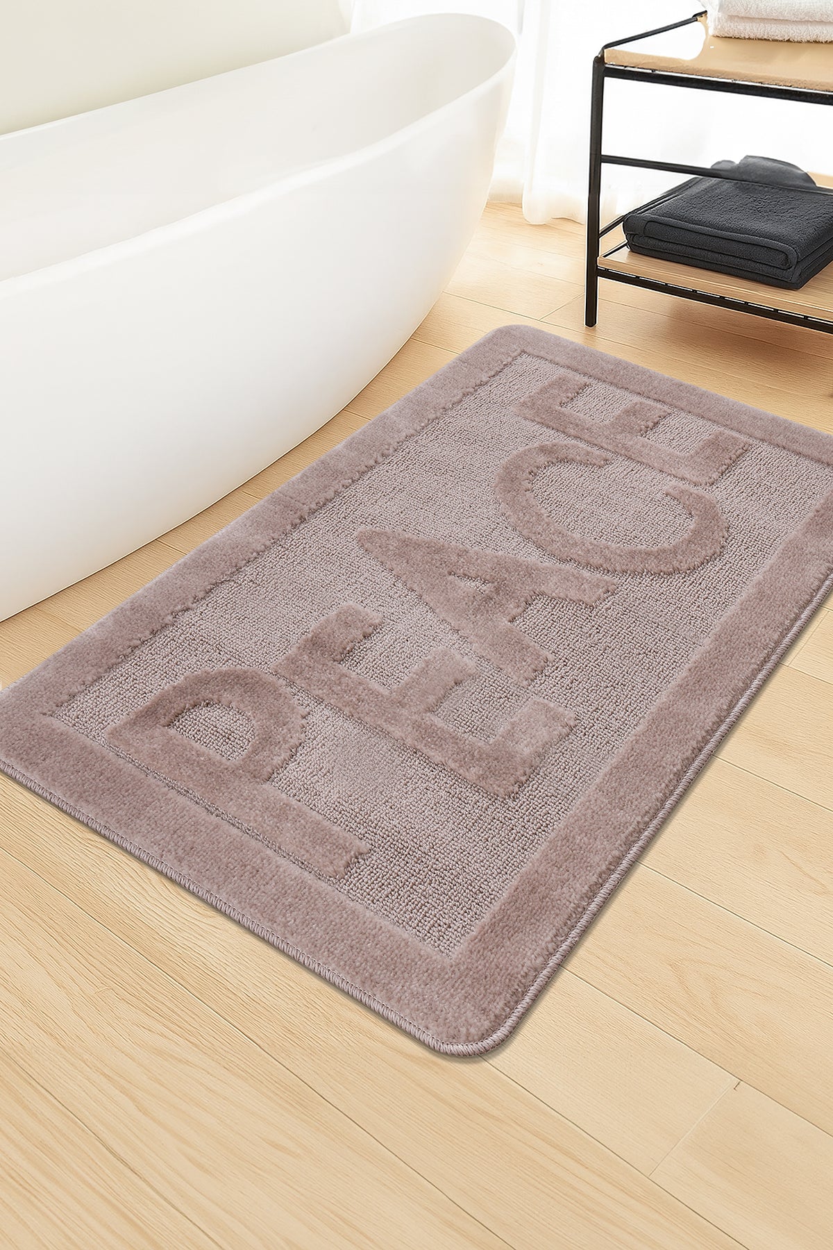 Doğal Kaymaz Taban Banyo Paspas Uzun Ömürlü Yumuşak Dokulu Su Emici Yıkanabilir Peace 60x100