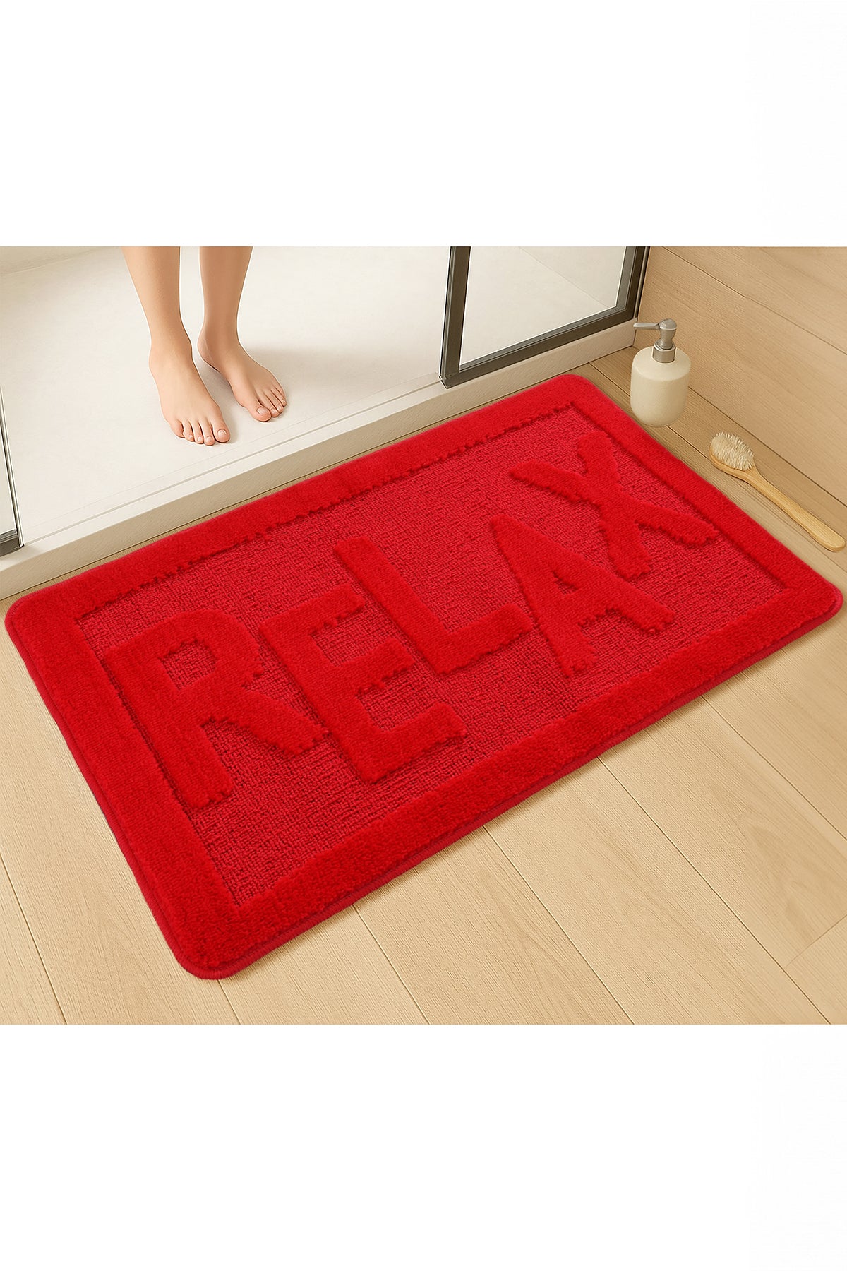 Doğal Kaymaz Taban Banyo Paspas Uzun Ömürlü Yumuşak Dokulu Su Emici Yıkanabilir Relax 60x100