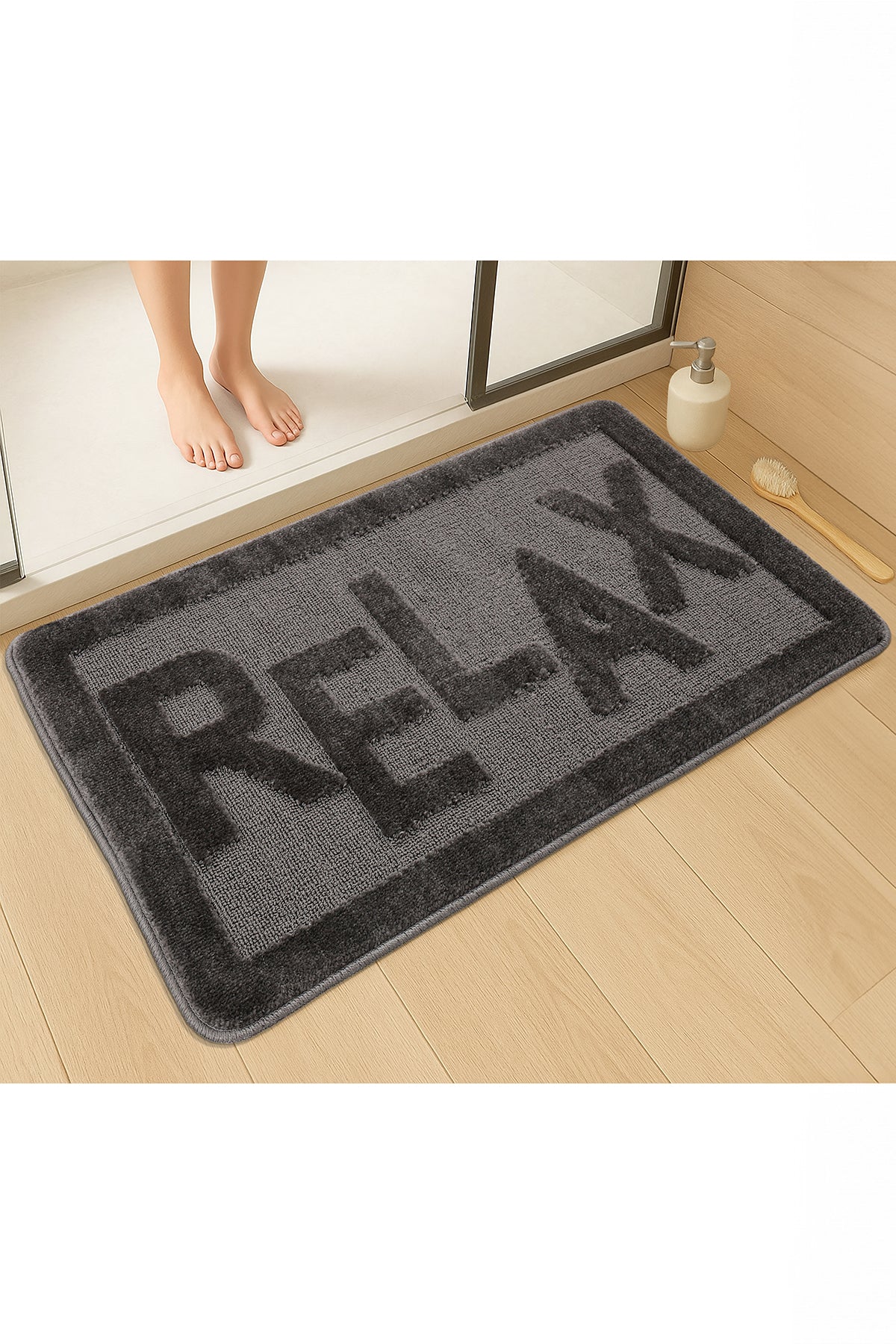 Doğal Kaymaz Taban Banyo Paspas Uzun Ömürlü Yumuşak Dokulu Su Emici Yıkanabilir Relax 60x100