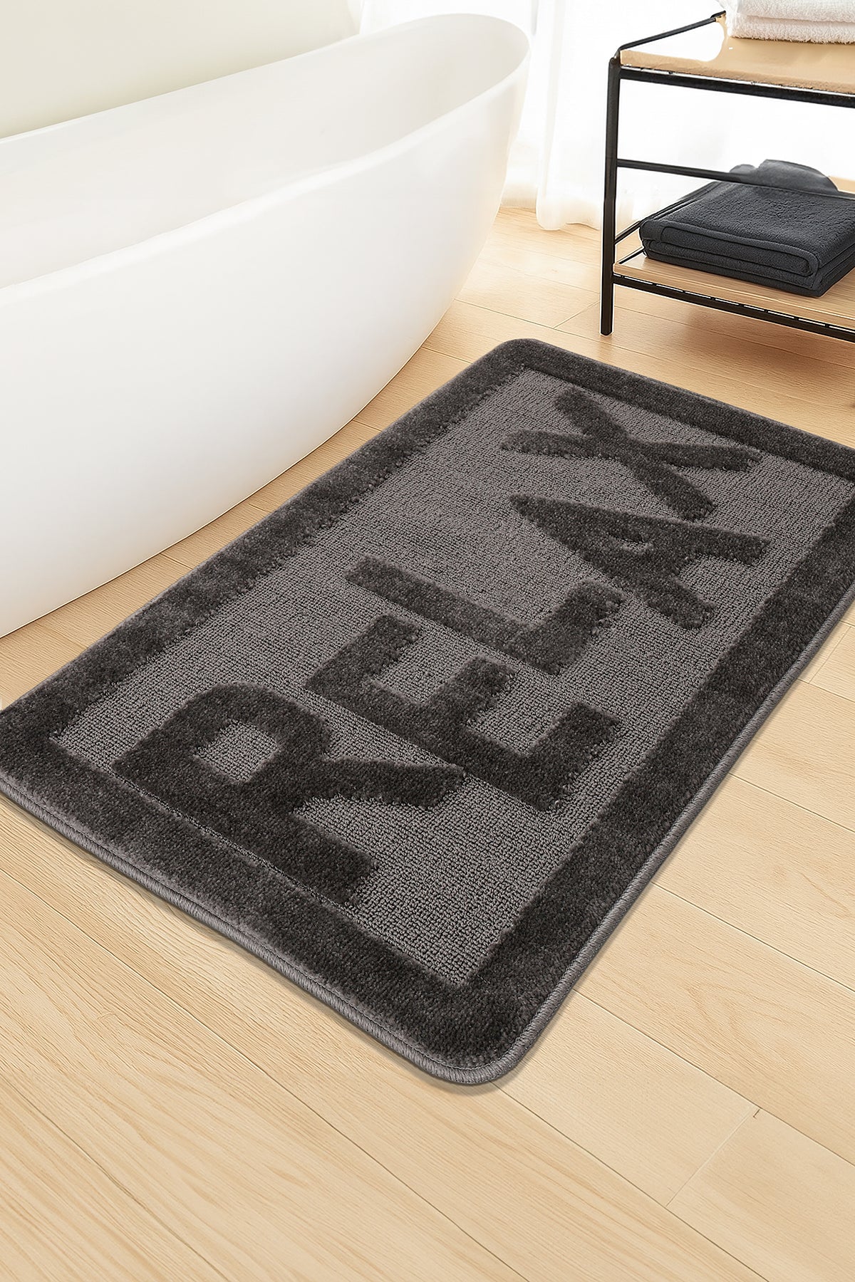 Doğal Kaymaz Taban Banyo Paspas Uzun Ömürlü Yumuşak Dokulu Su Emici Yıkanabilir Relax 60x100