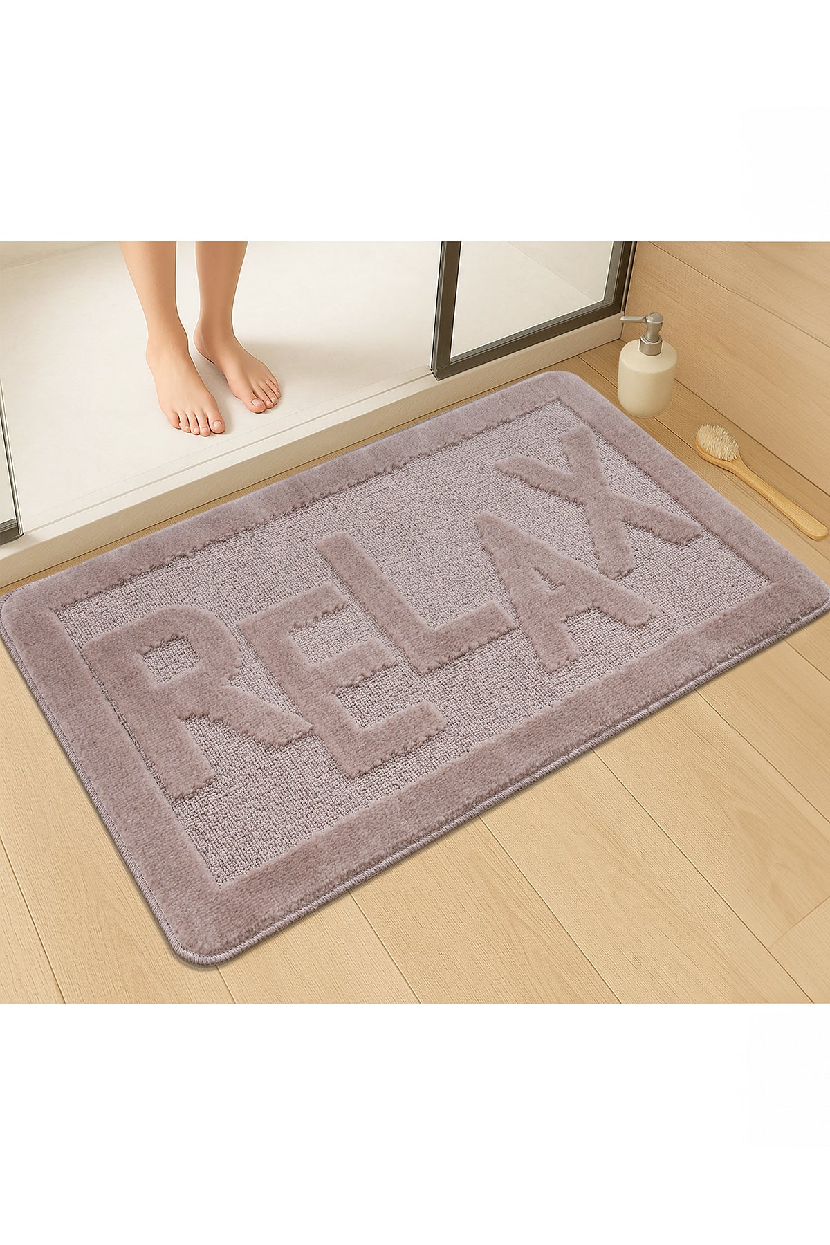 Doğal Kaymaz Taban Banyo Paspas Uzun Ömürlü Yumuşak Dokulu Su Emici Yıkanabilir Relax 60x100