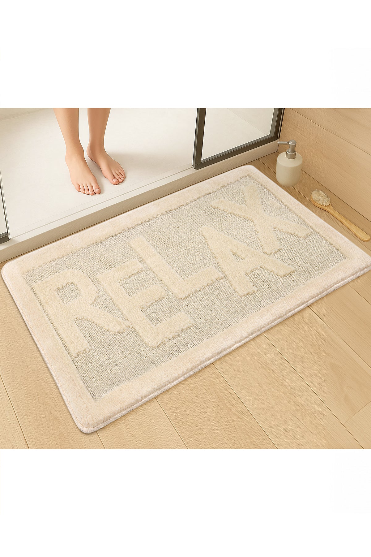 Doğal Kaymaz Taban Banyo Paspas Uzun Ömürlü Yumuşak Dokulu Su Emici Yıkanabilir Relax 60x100