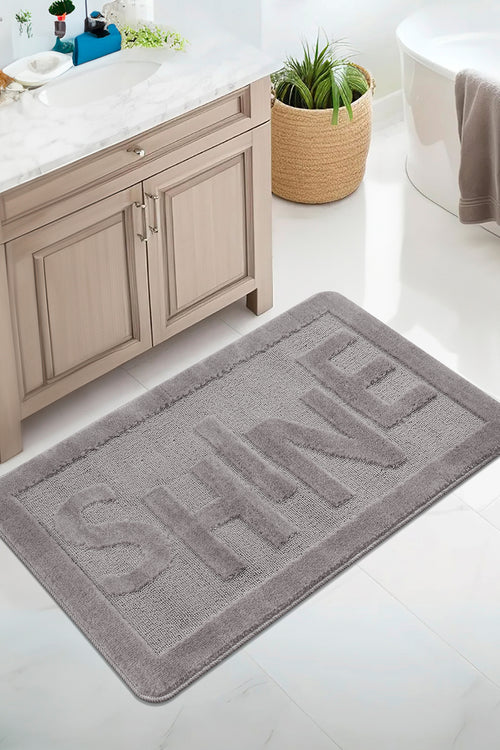 Doğal Kaymaz Taban Banyo Paspas Uzun Ömürlü Yumuşak Dokulu Su Emici Yıkanabilir Shine 60x100