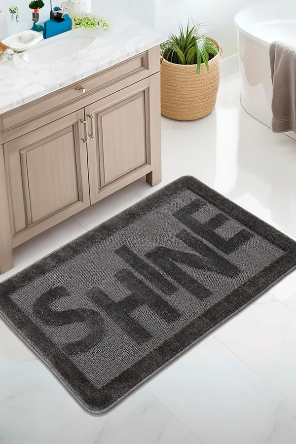 Doğal Kaymaz Taban Banyo Paspas Uzun Ömürlü Yumuşak Dokulu Su Emici Yıkanabilir Shine 60x100
