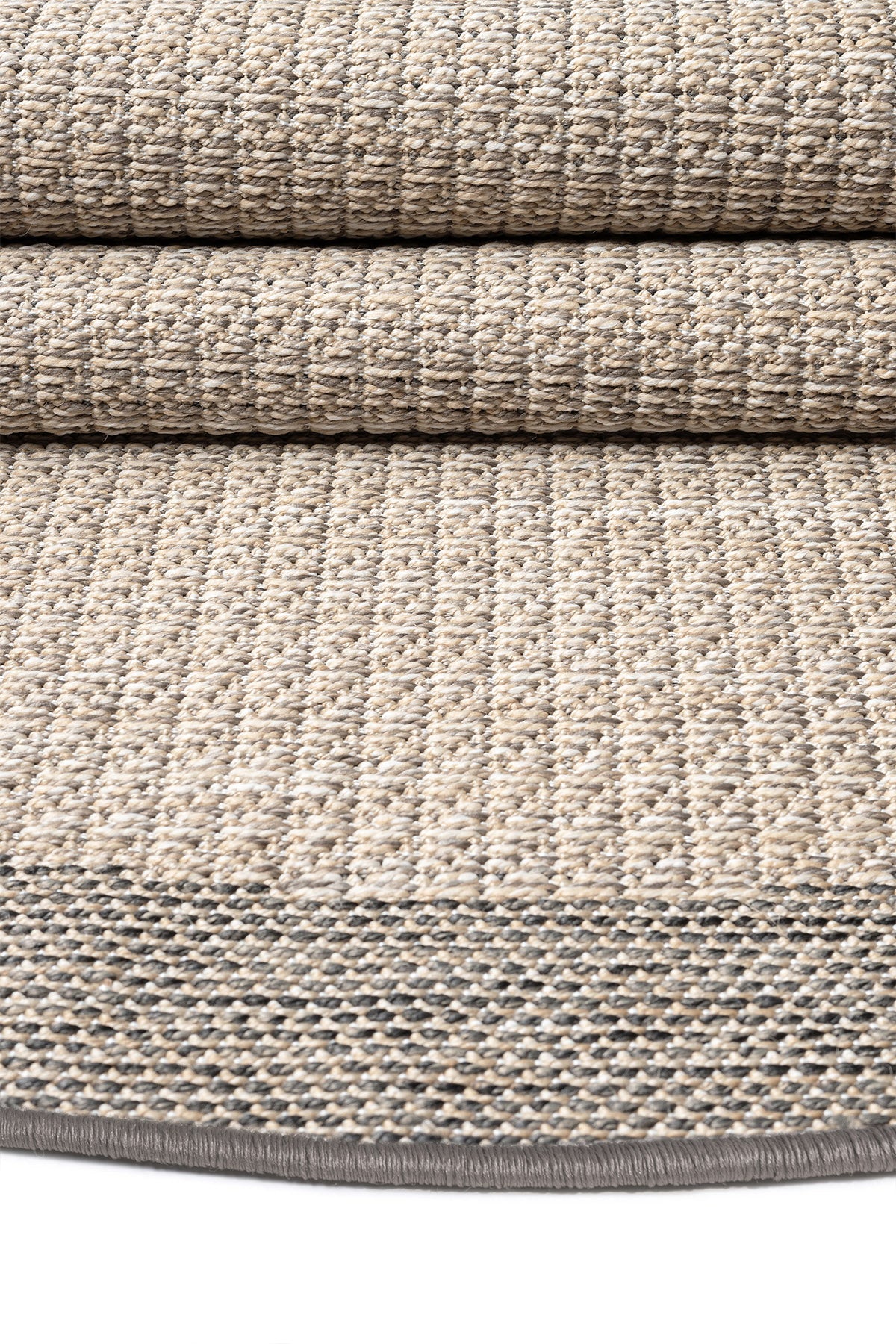 Konfor Sisalux 3091 Bej Jüt Tabanlı Modern Dokuma Yuvarlak Kilim Sisal Hasır Halı
