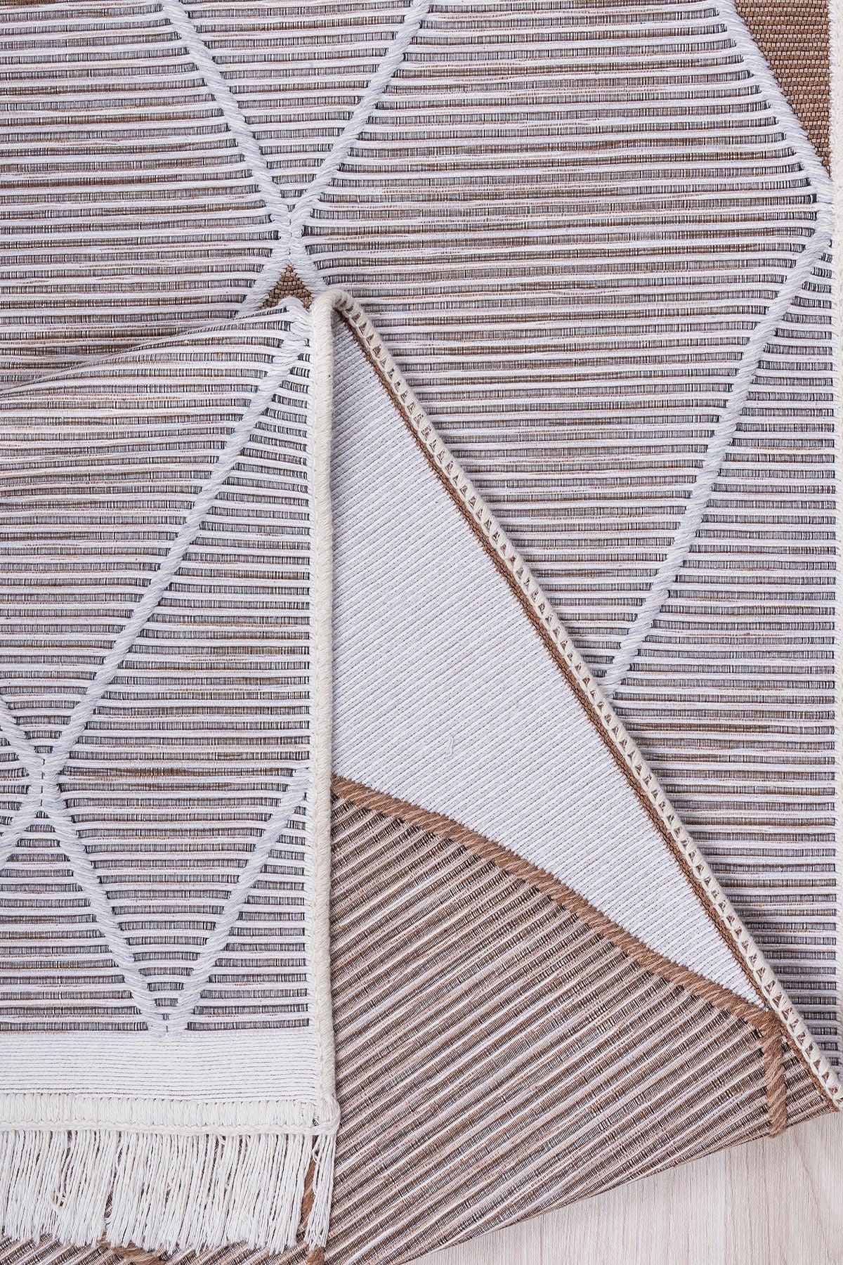Modern Çift Taraflı Yıkanabilir Pamuk Saçaklı Dokuma Dekoratif Yolluk Halı Kilim