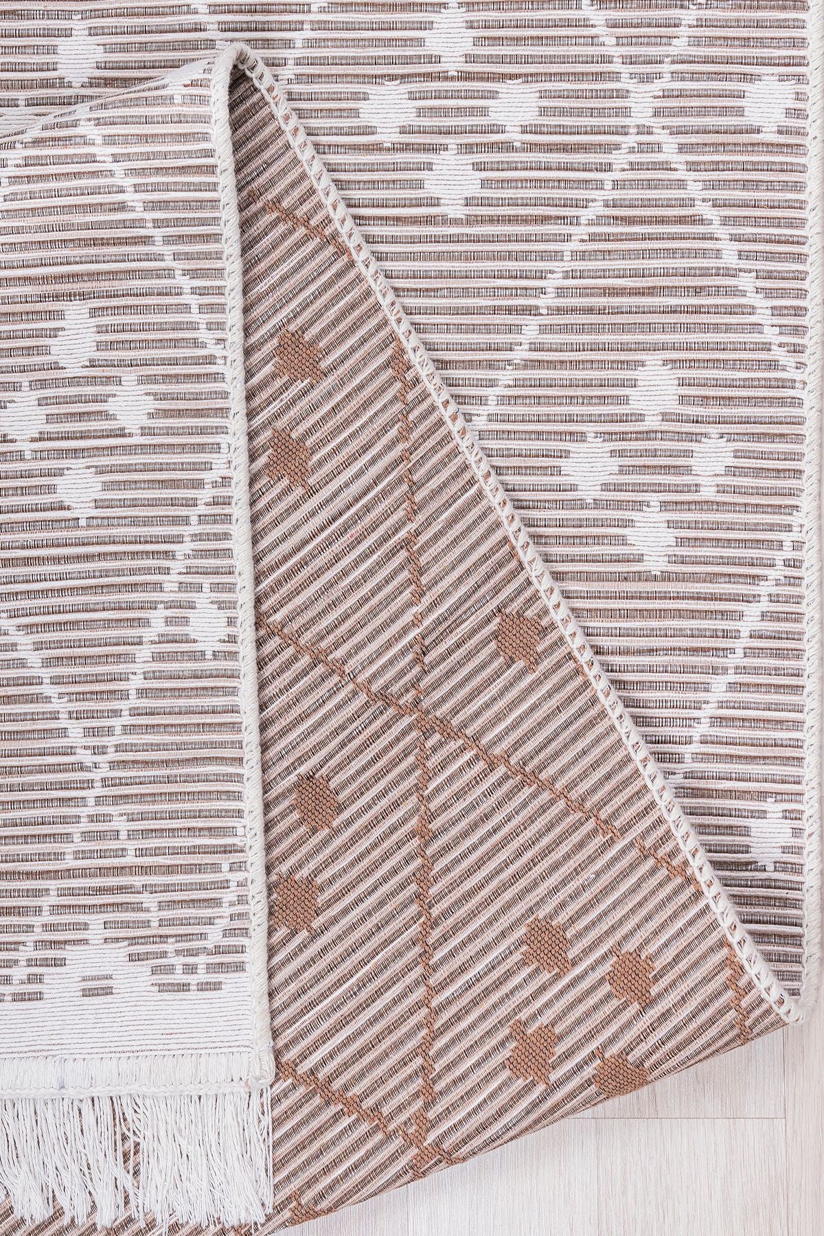 Modern Çift Taraflı Yıkanabilir Pamuk Saçaklı Dokuma Dekoratif Yolluk Halı Kilim