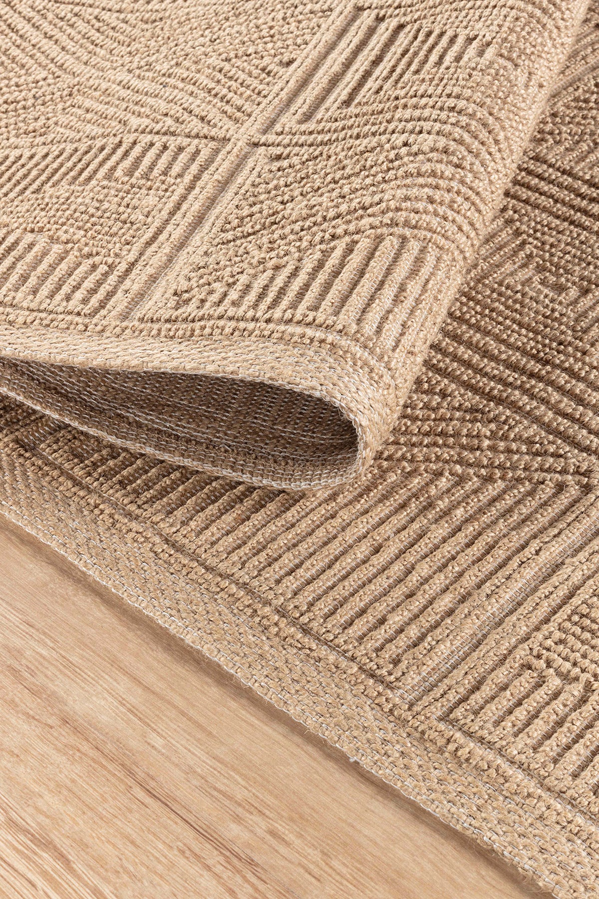 Natura 6661 %100 Doğal Jüt Kilim Bej Renkli Yumuşak Dokulu Şık Tasarımlı Kilim Modern Dokuma Kilim
