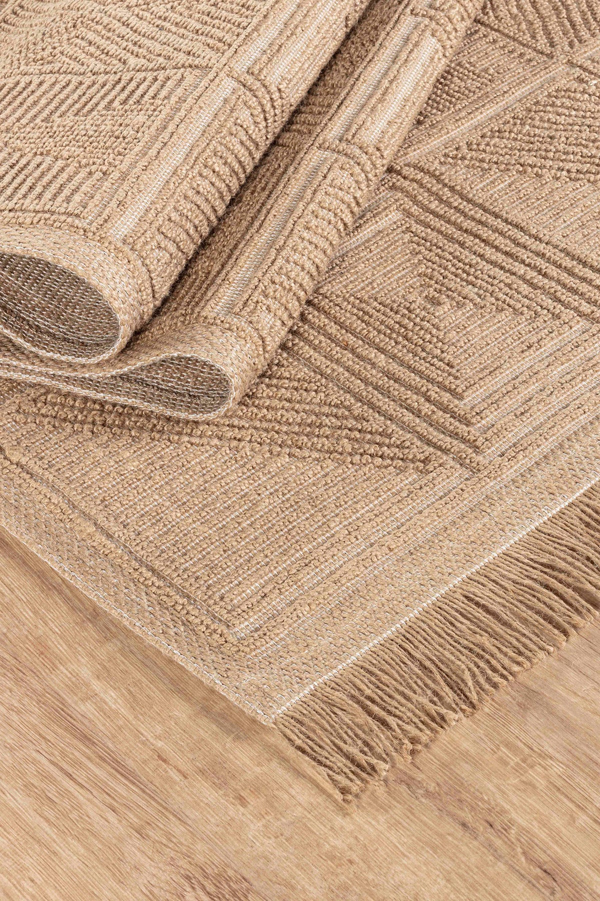 Natura 6661 %100 Doğal Jüt Kilim Bej Renkli Yumuşak Dokulu Şık Tasarımlı Kilim Modern Dokuma Kilim